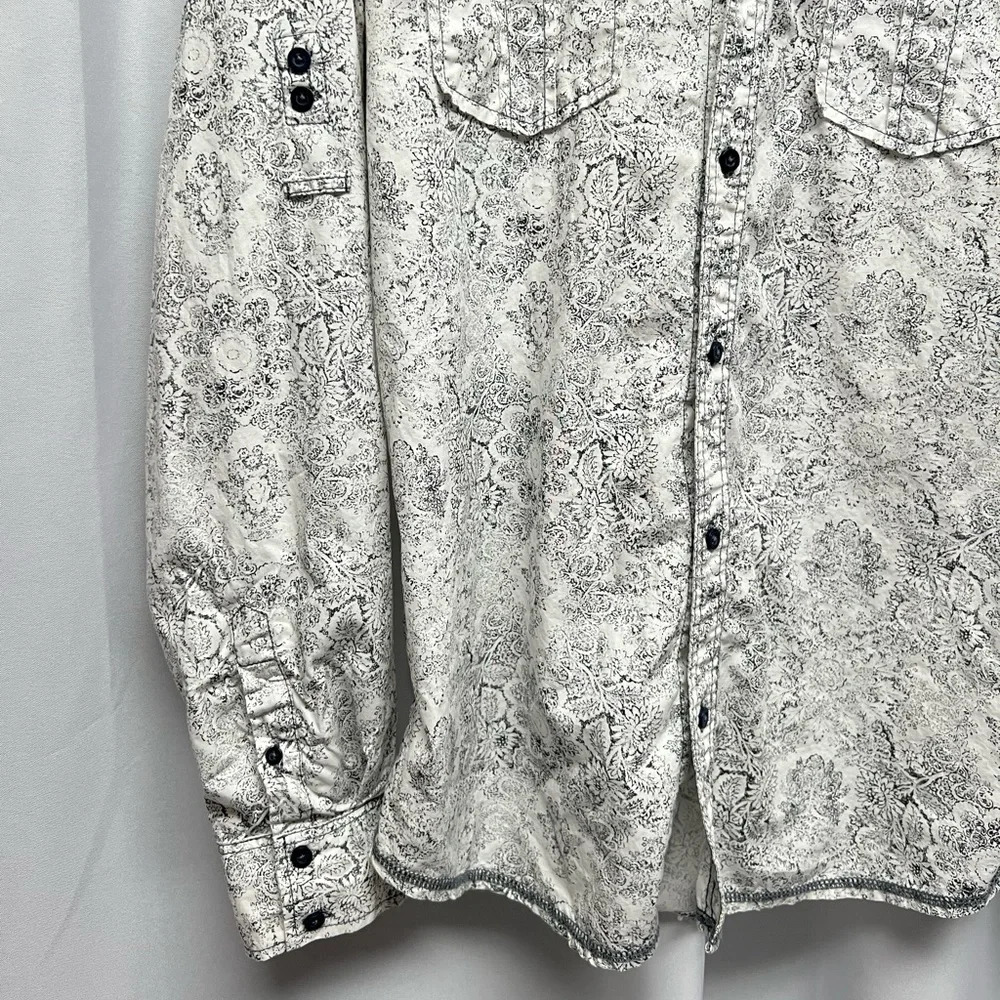 I Jeans By Buffalo Floral & Medallion Print Button Down Shirt - Size Large - Picture 8 of 11